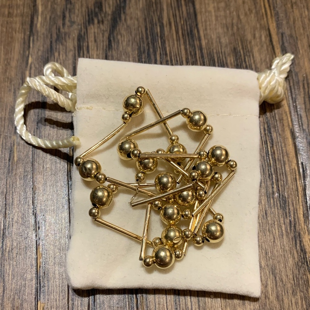 10K Gold Beaded Necklace 17.5 inches long
